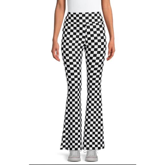 No Boundaries Black White Checkered Flared T-Shirt Legging Pants Junior L/11-13 - Picture 1 of 13